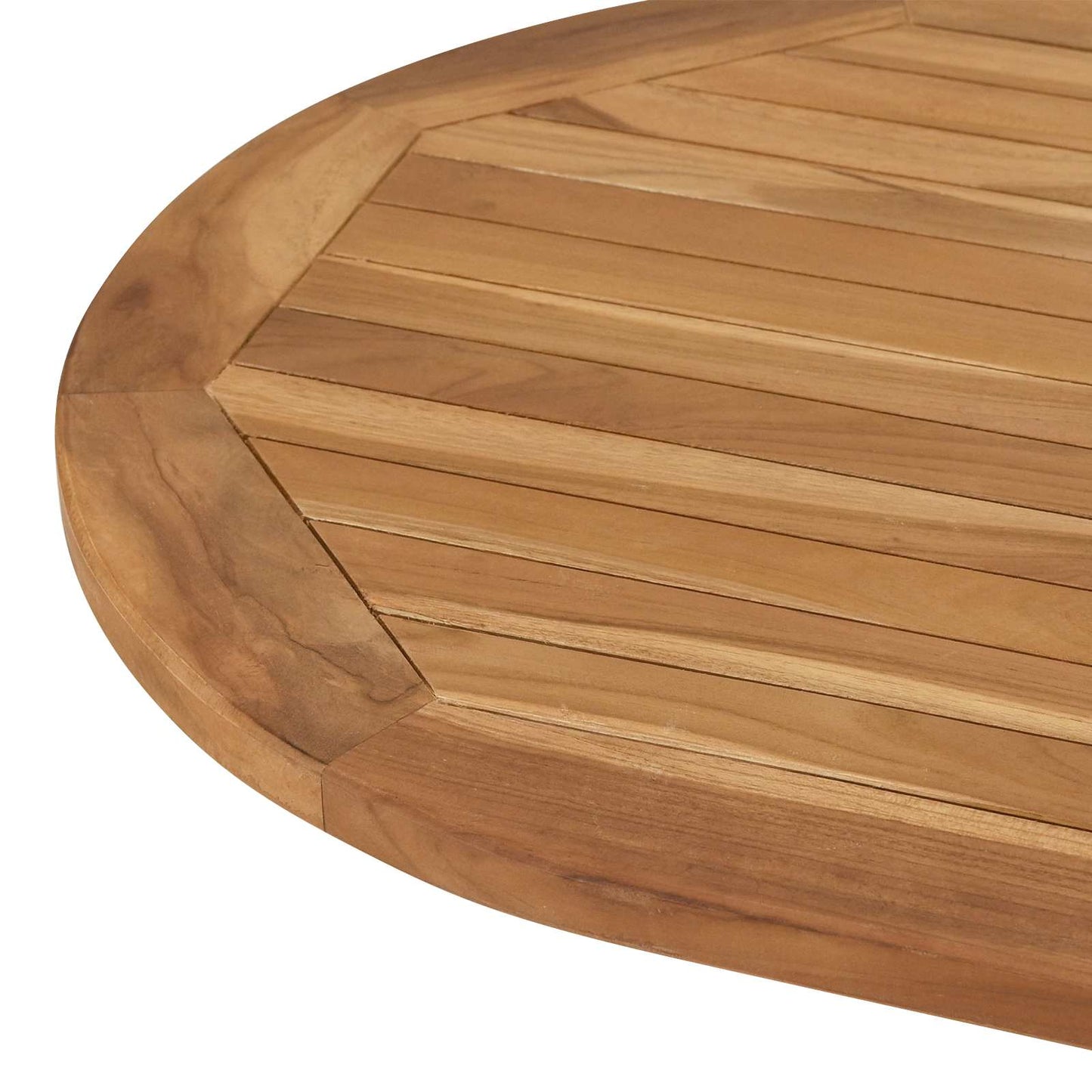 Table Top Oval Solid Teak Wood Natural