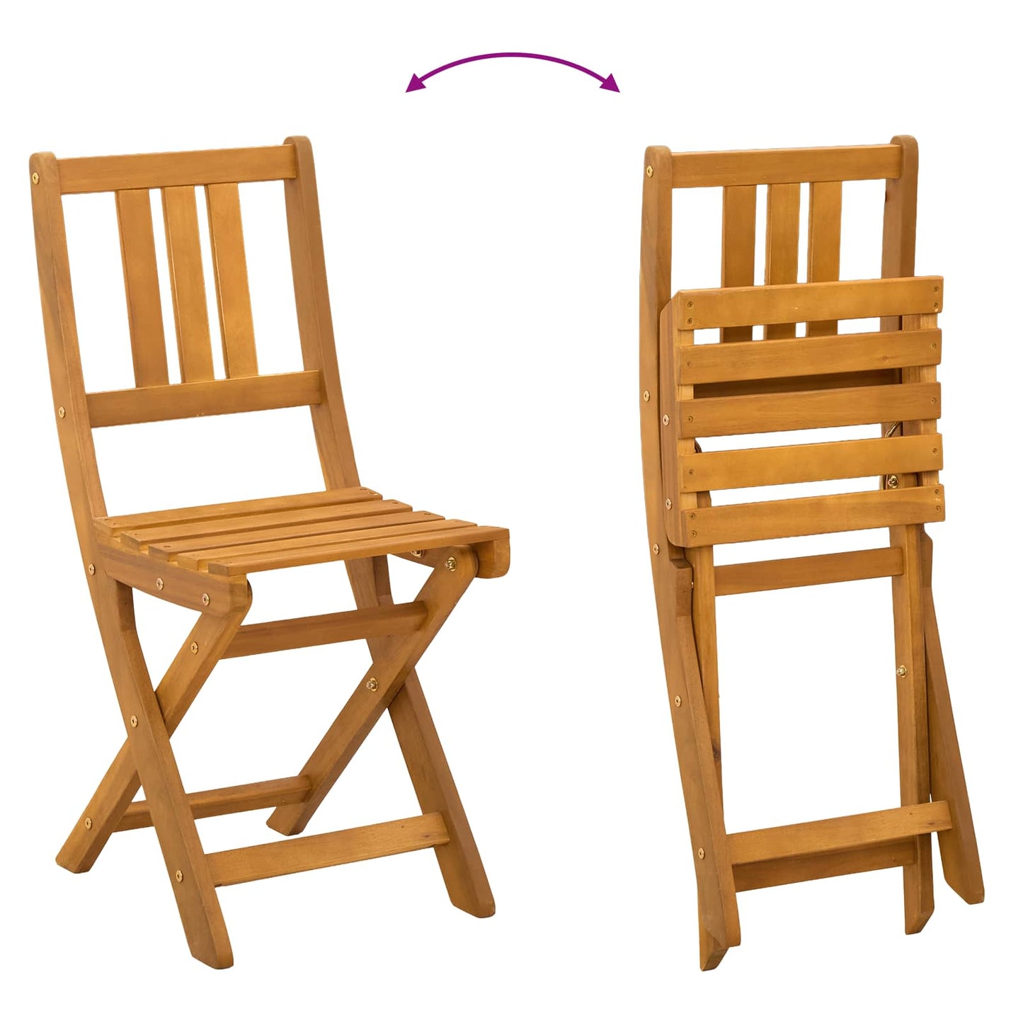 Garden Chair 6 pcs Natural Solid Acacia Wood