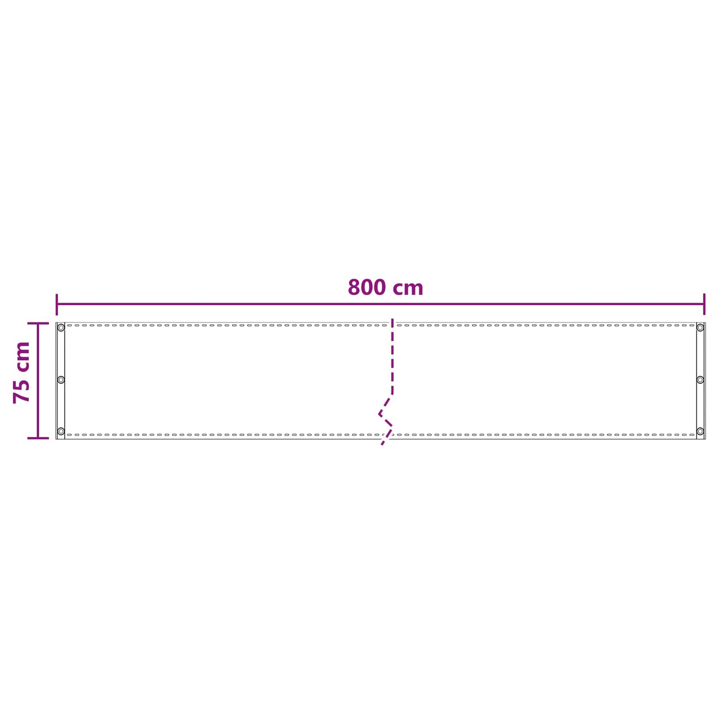 Balcony Screen Anthracite 75 x 800 cm HDPE and Aluminium