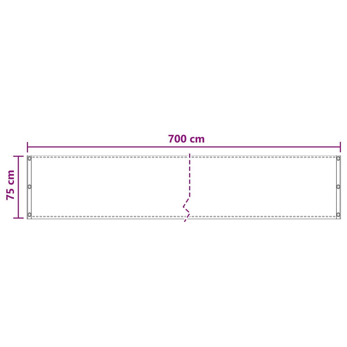 Balcony Screen Rectangular 75 x 700 cm HDPE Dark Green