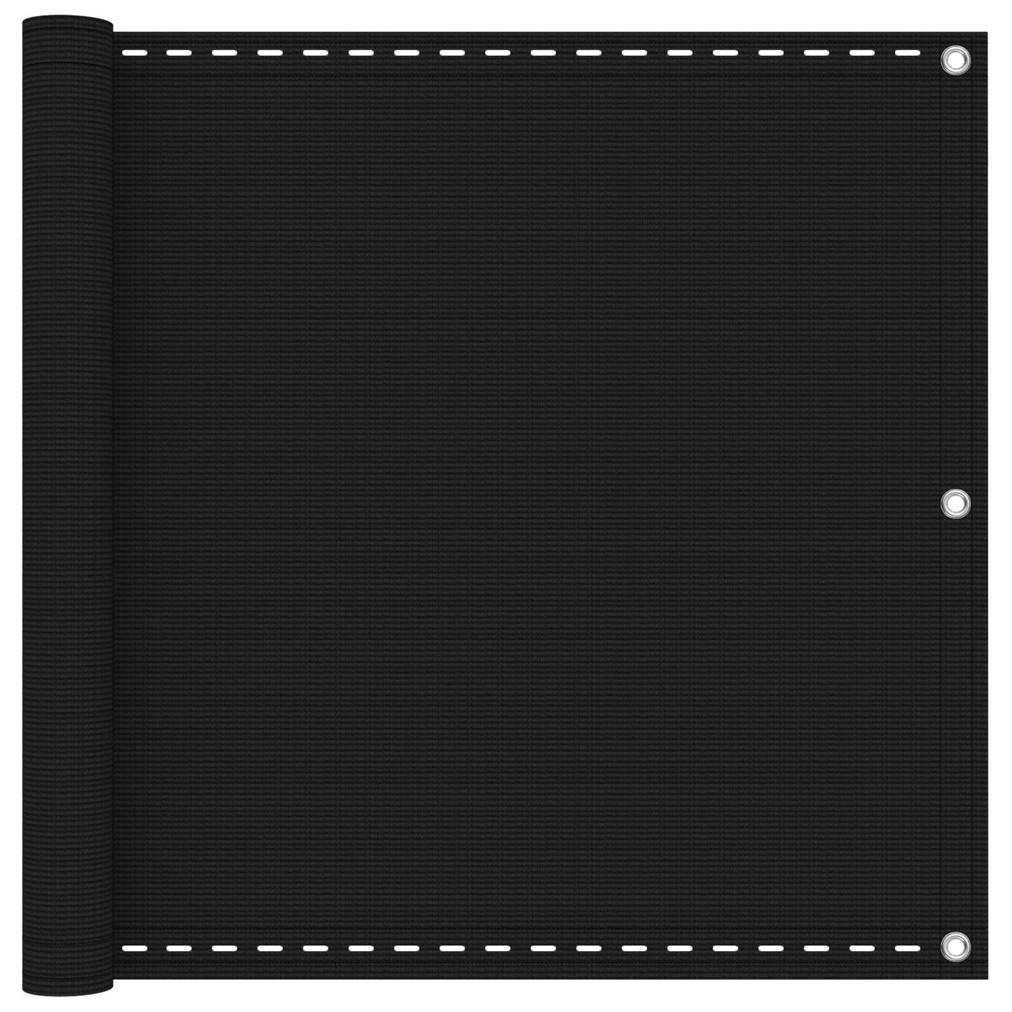 Balcony Screen Black 75 x 700 cm HDPE and Aluminium