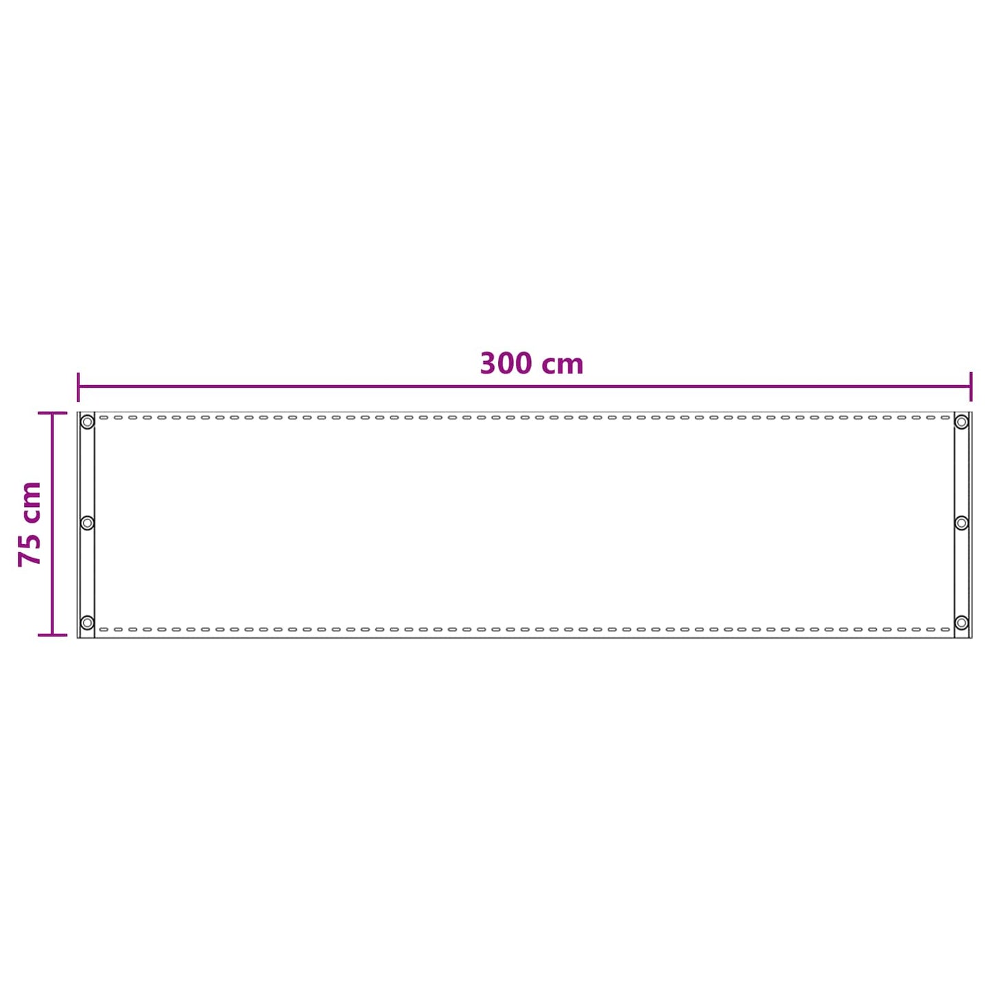 Balcony Screen Light Grey 75 x 300 cm HDPE and Aluminium
