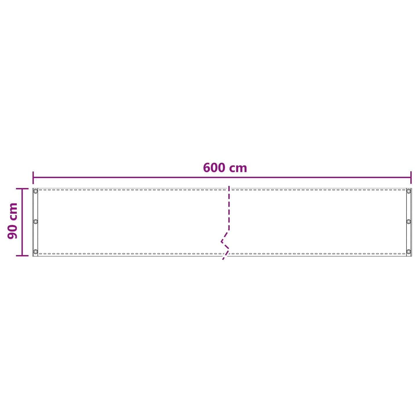 Balcony Screen Light Grey 90 x 600 cm HDPE and Aluminium