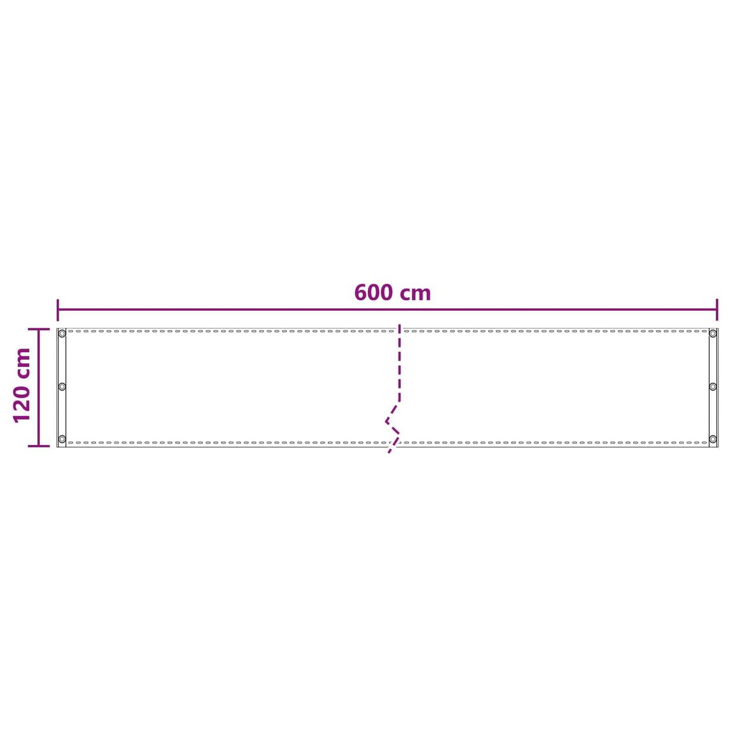 Balcony Screen Light Grey 120 x 600 cm HDPE and Aluminium