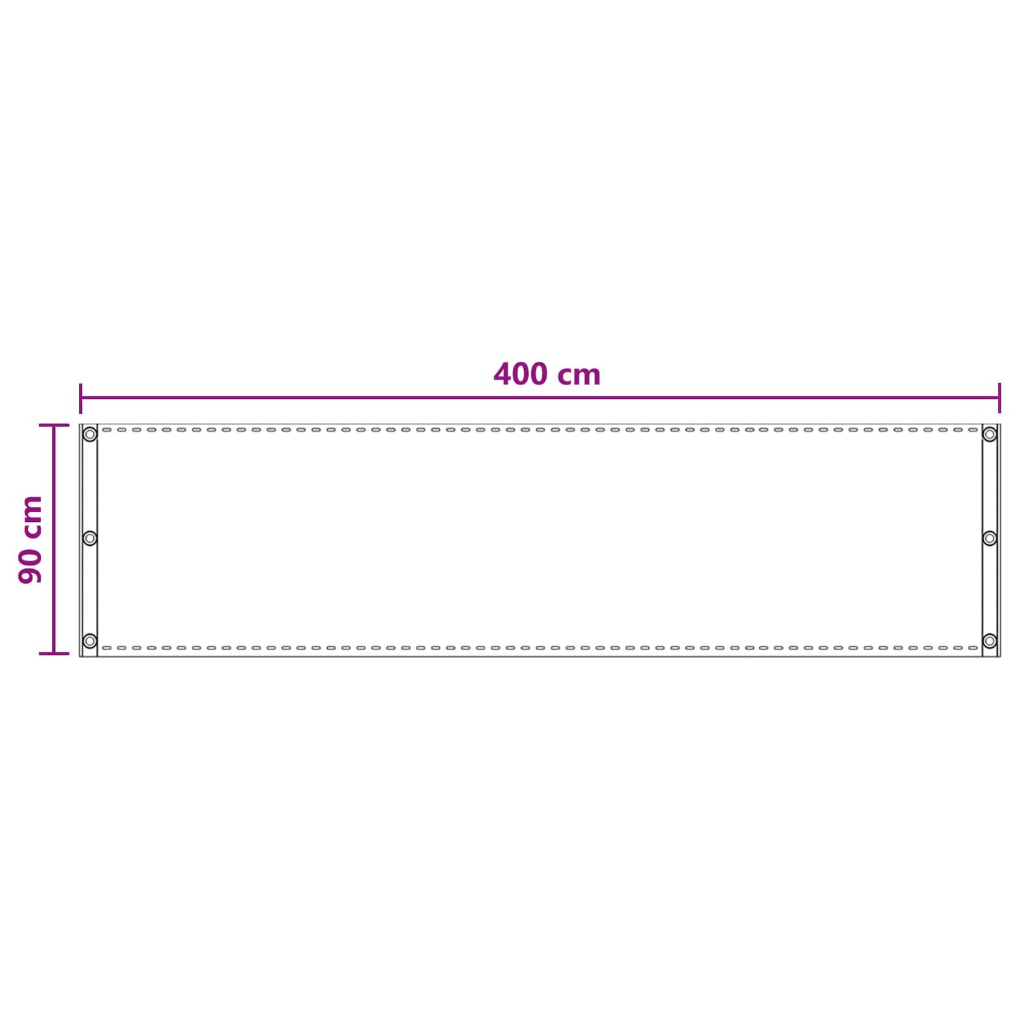 Balcony Screen Sand 90 x 400 cm HDPE and Aluminium
