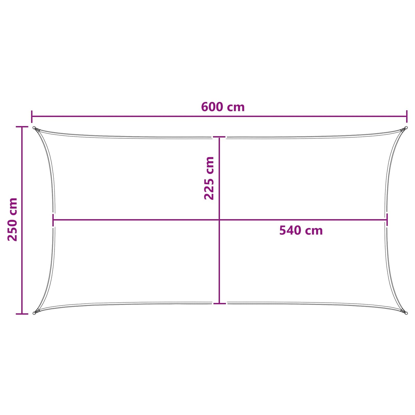 Sunshade Sail 2.5 x 6 m HDPE Rectangular Terracotta