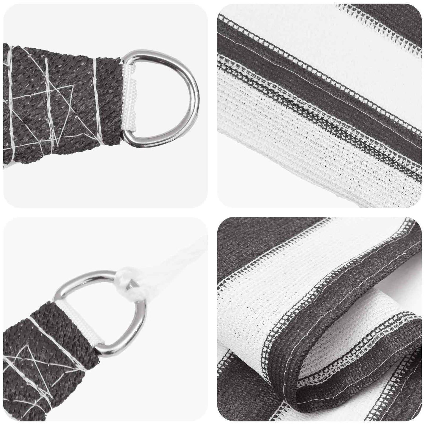 Sunshade Sail 2 x 4.5 m HDPE Rectangular Anthracite and White