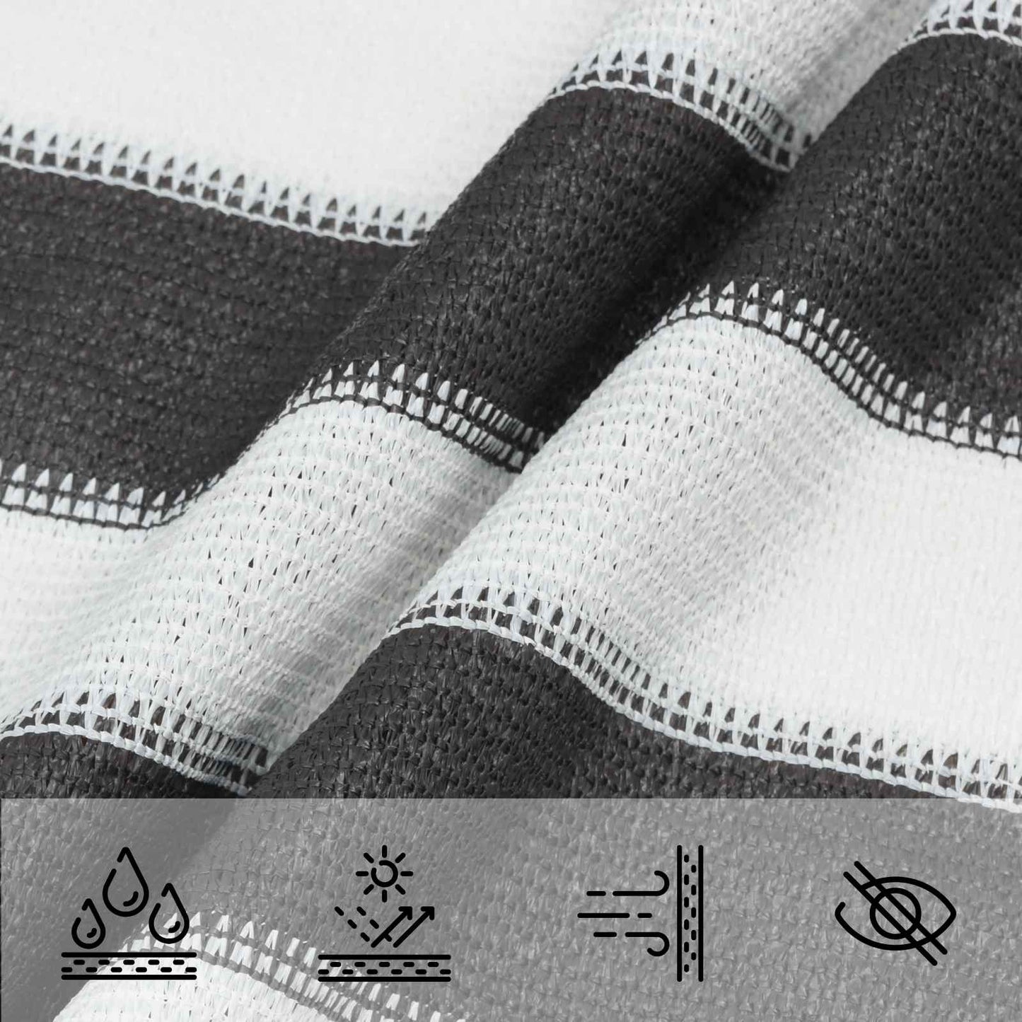 Sunshade Sail 6 x 6 x 6 m HDPE Triangular Anthracite and White