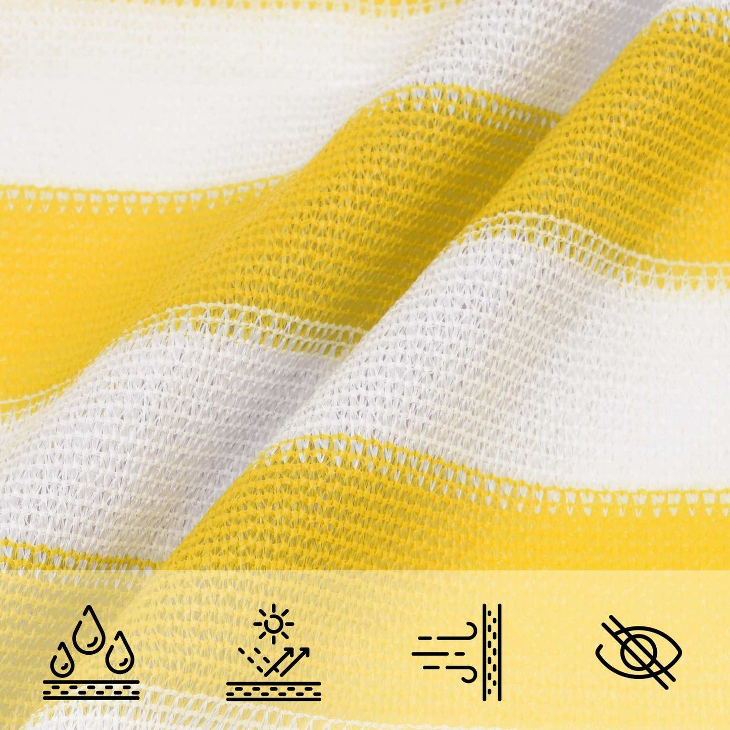 Sunshade Sail Yellow and White 3 x 3 m HDPE