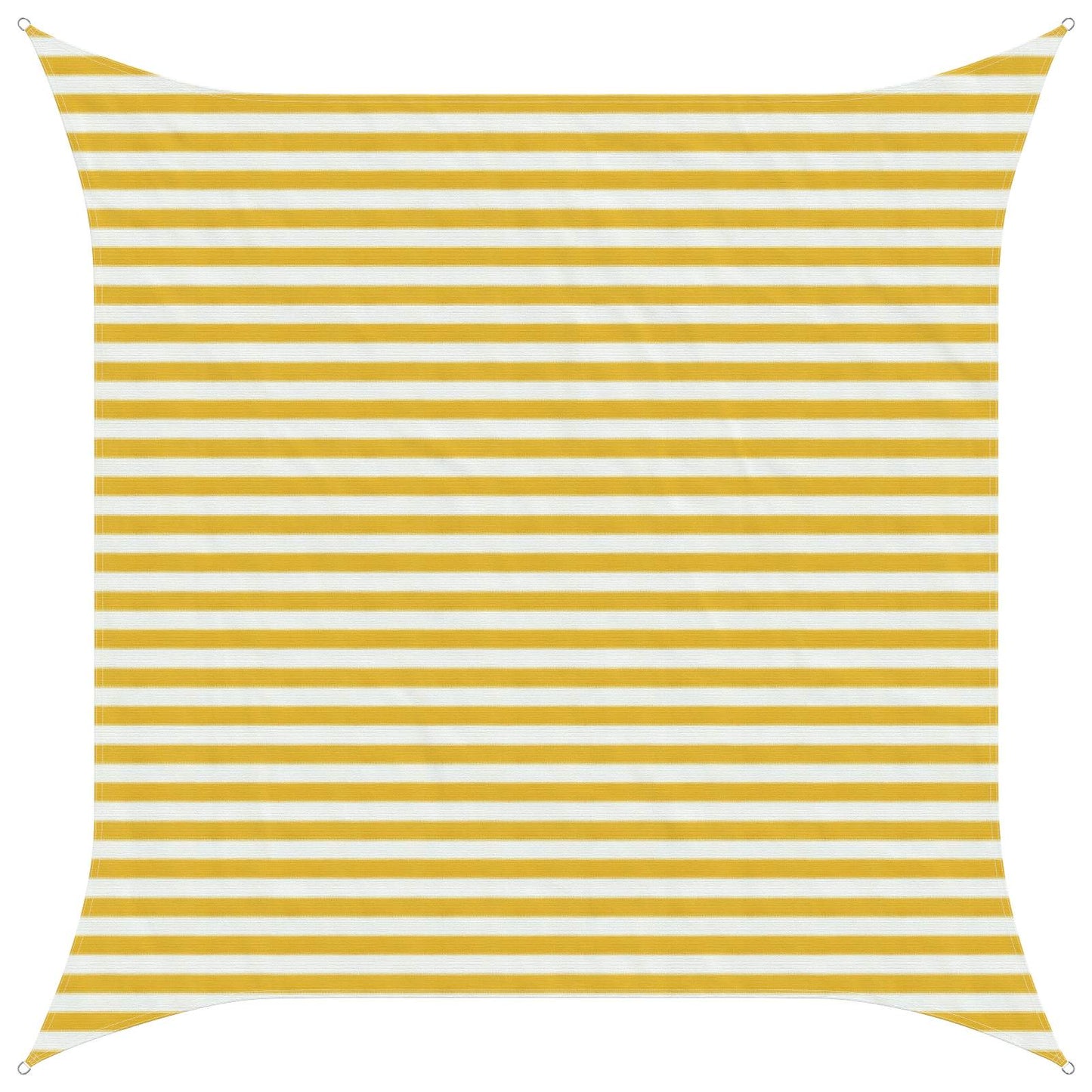 Sunshade Sail Yellow and White 3 x 3 m HDPE
