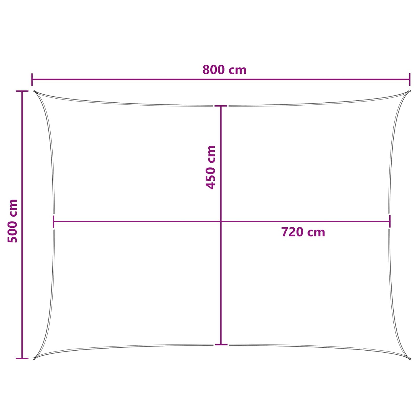 Sunshade Sail 5 x 8 m HDPE Rectangular Yellow and White