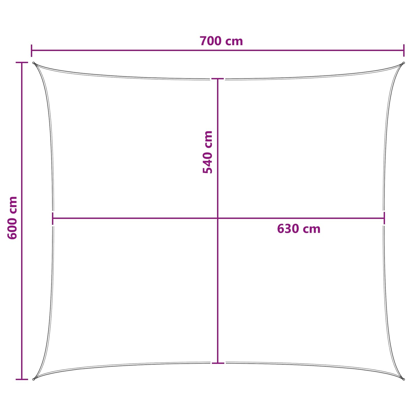 Sunshade Sail 6 x 7 m HDPE Rectangular Yellow and White