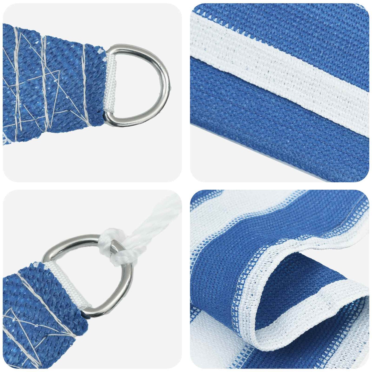 Sunshade Sail 2.5 x 5 m HDPE Rectangular Blue and White