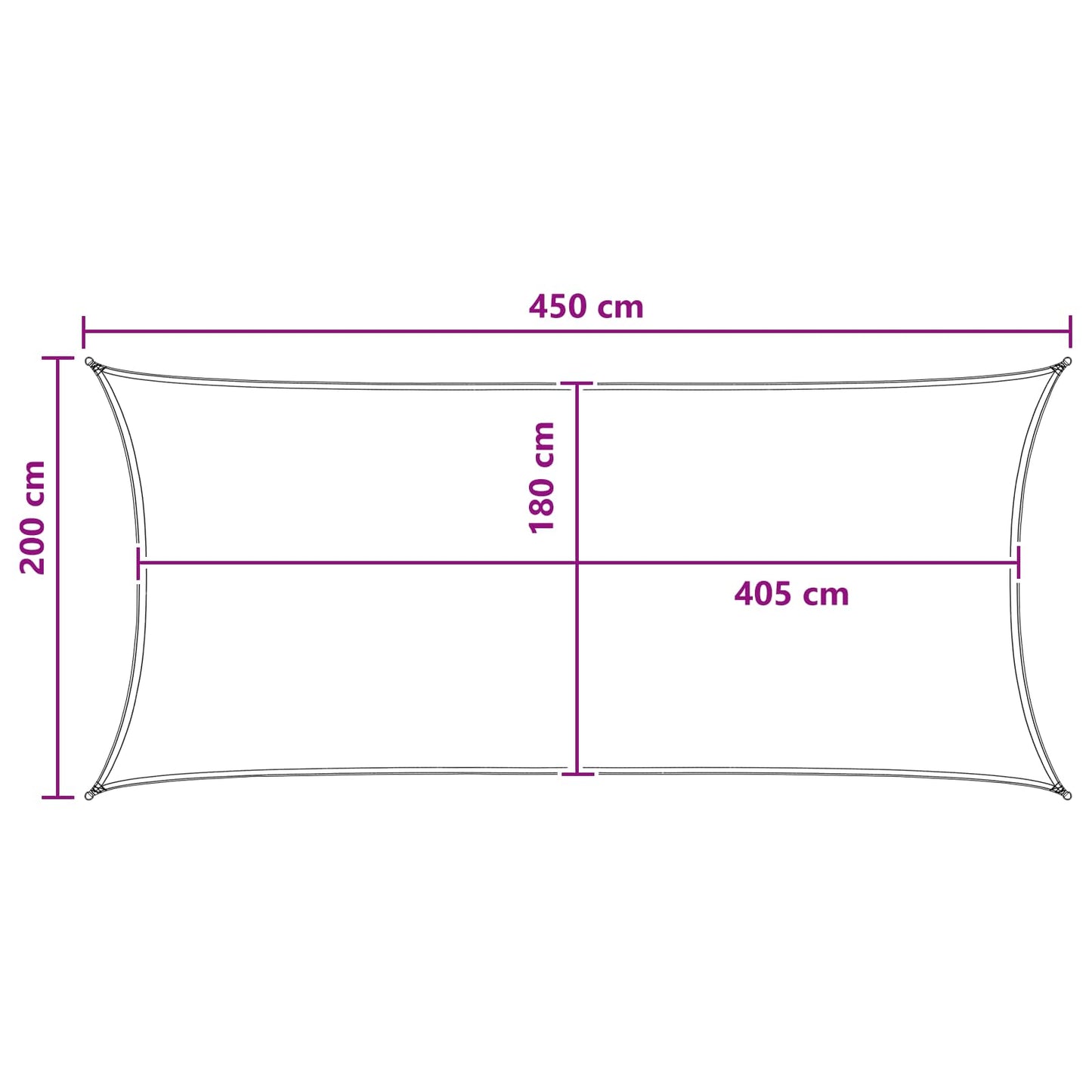 Sunshade Sail 2 x 4.5 m HDPE Rectangular Light Grey and White