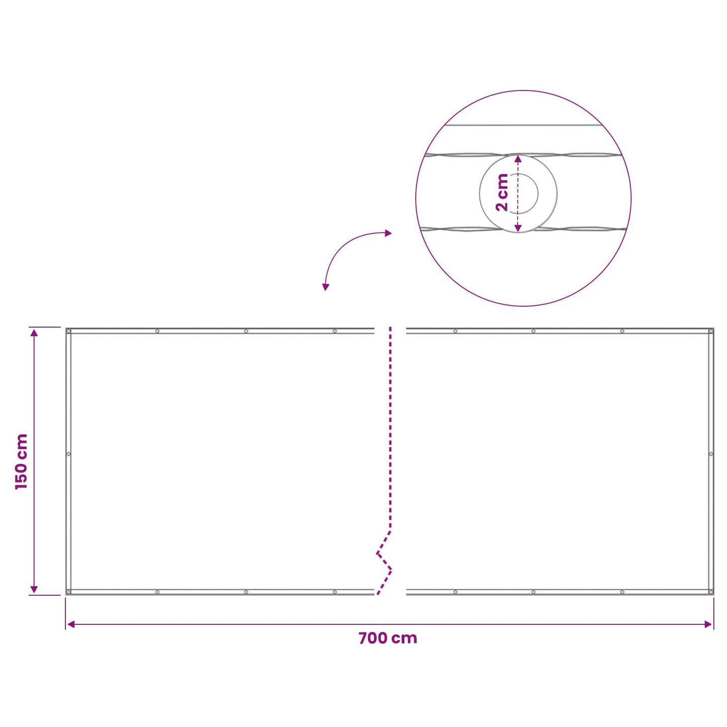 Balcony Privacy Screen 150 x 700 cm Fabric with PU Coated Blue