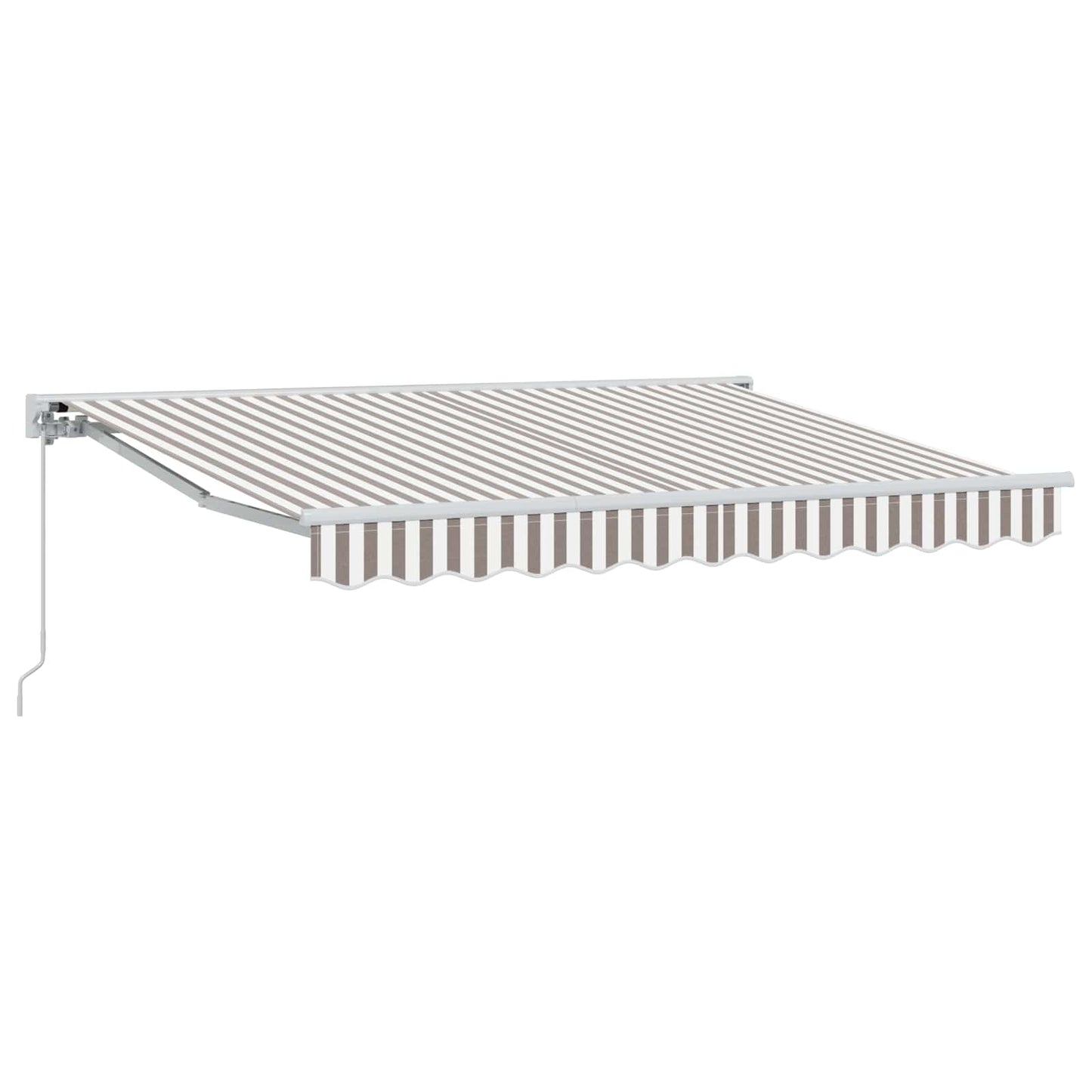 Retractable Awning Light Grey and White 3.5 x 2 m