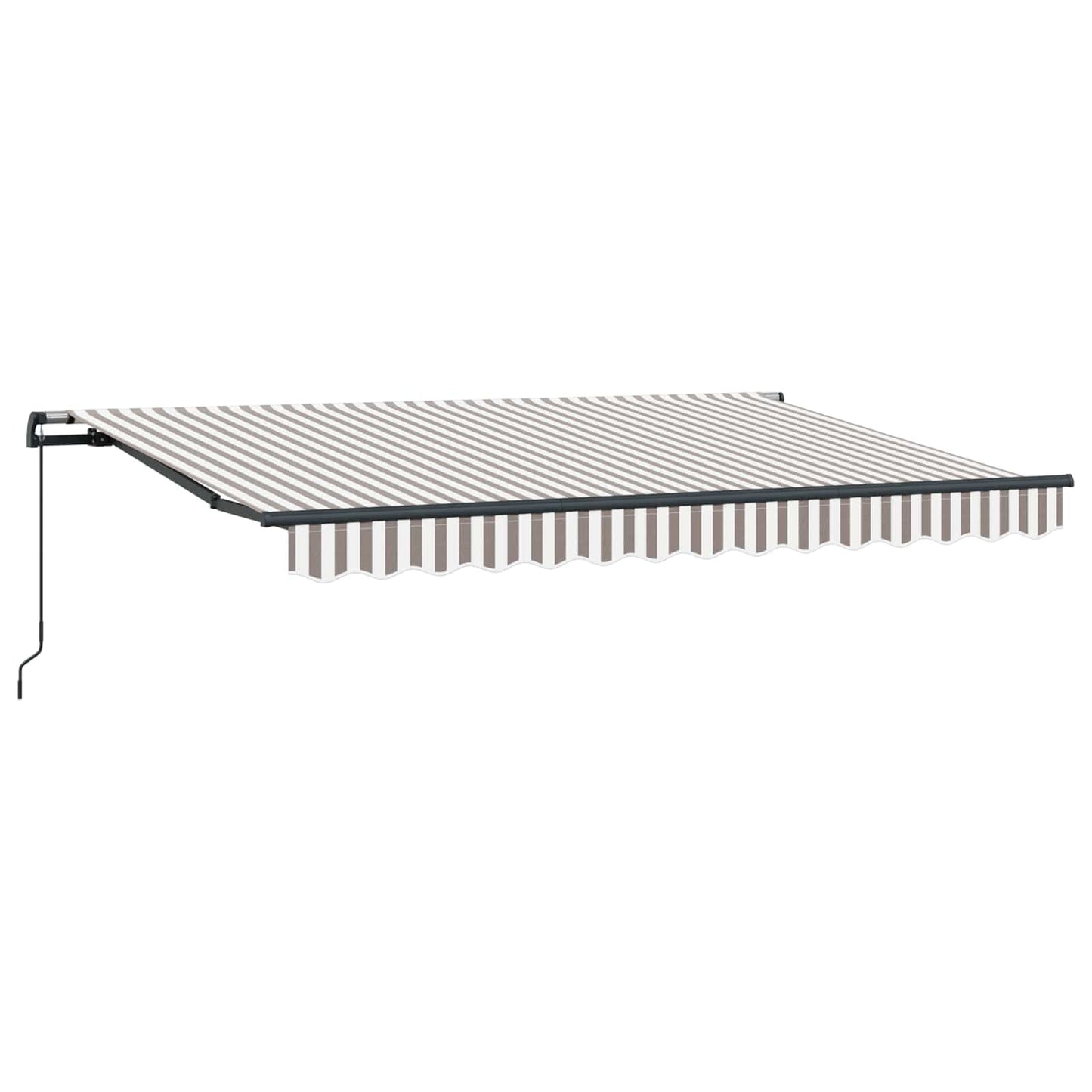 Retractable Awning Light Grey and White 3.5 x 2 m Fabric