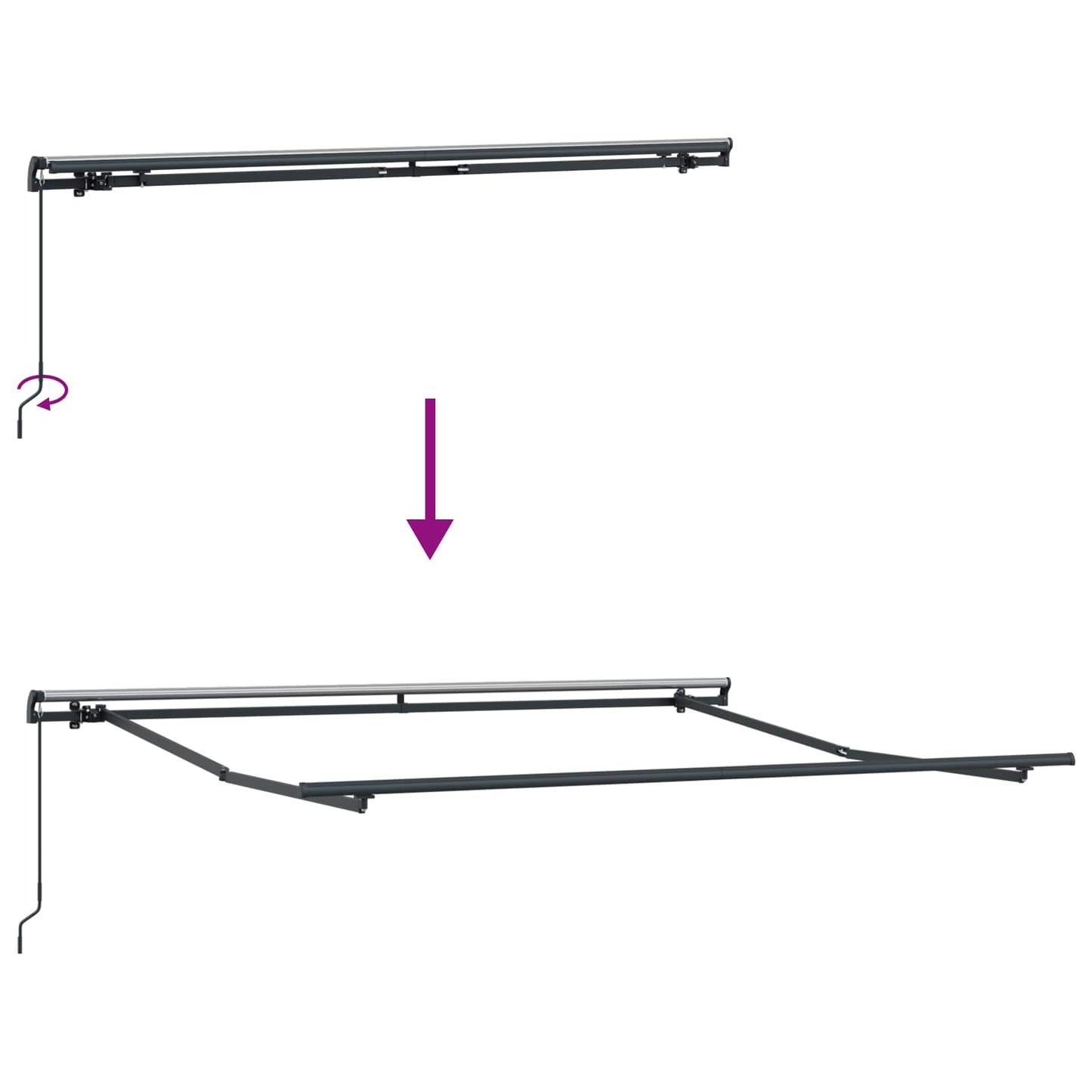 Retractable Awning Taupe 3.5 x 2 m Fabric