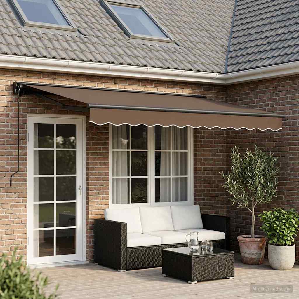 Manual Retractable Awning Taupe 5 x 3.5 m