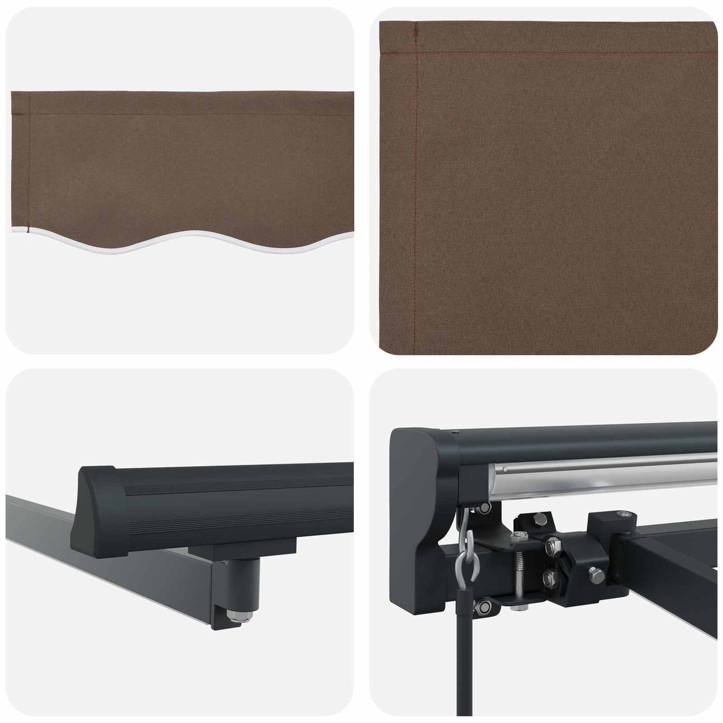 Retractable Awning Taupe 3 x 2.5 m Polyester and Aluminium