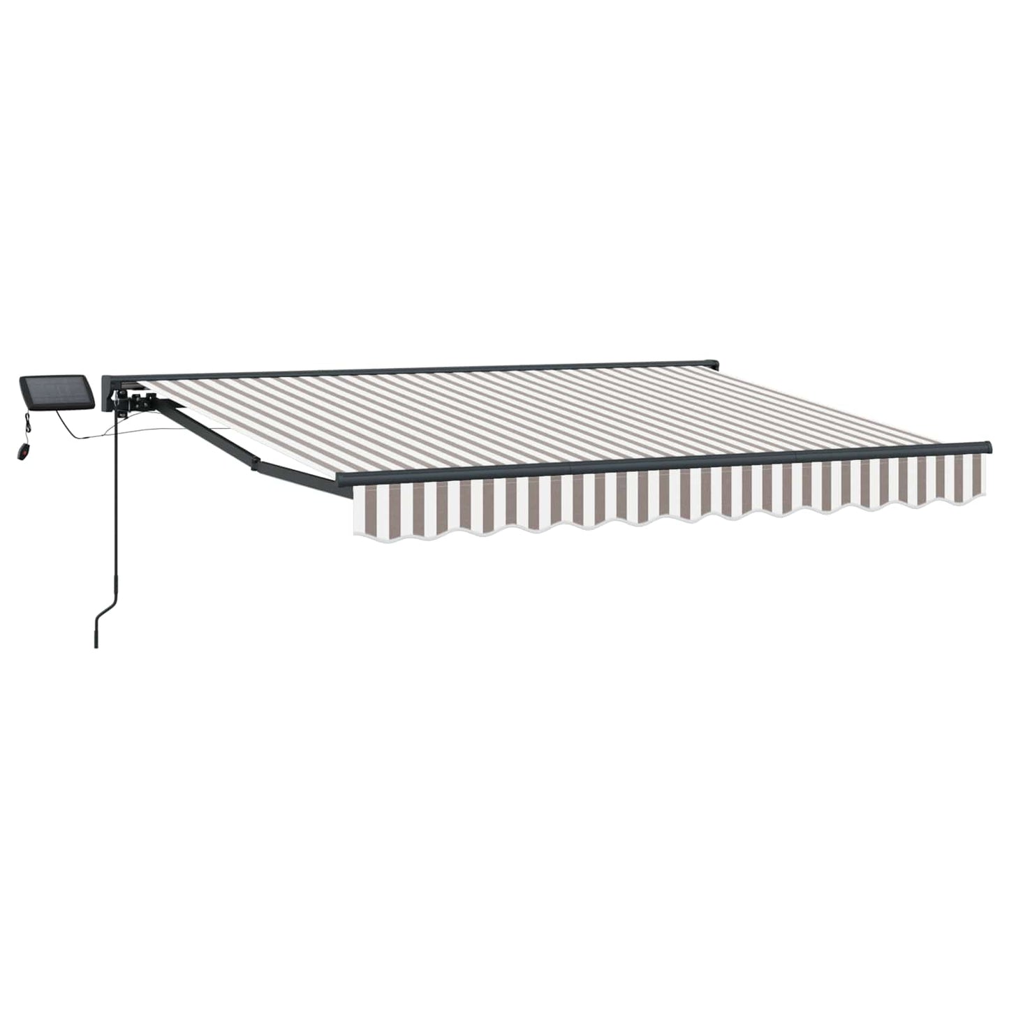 Manual Awning Frame with LEDs Light Grey and White 3 x 2.5 m
