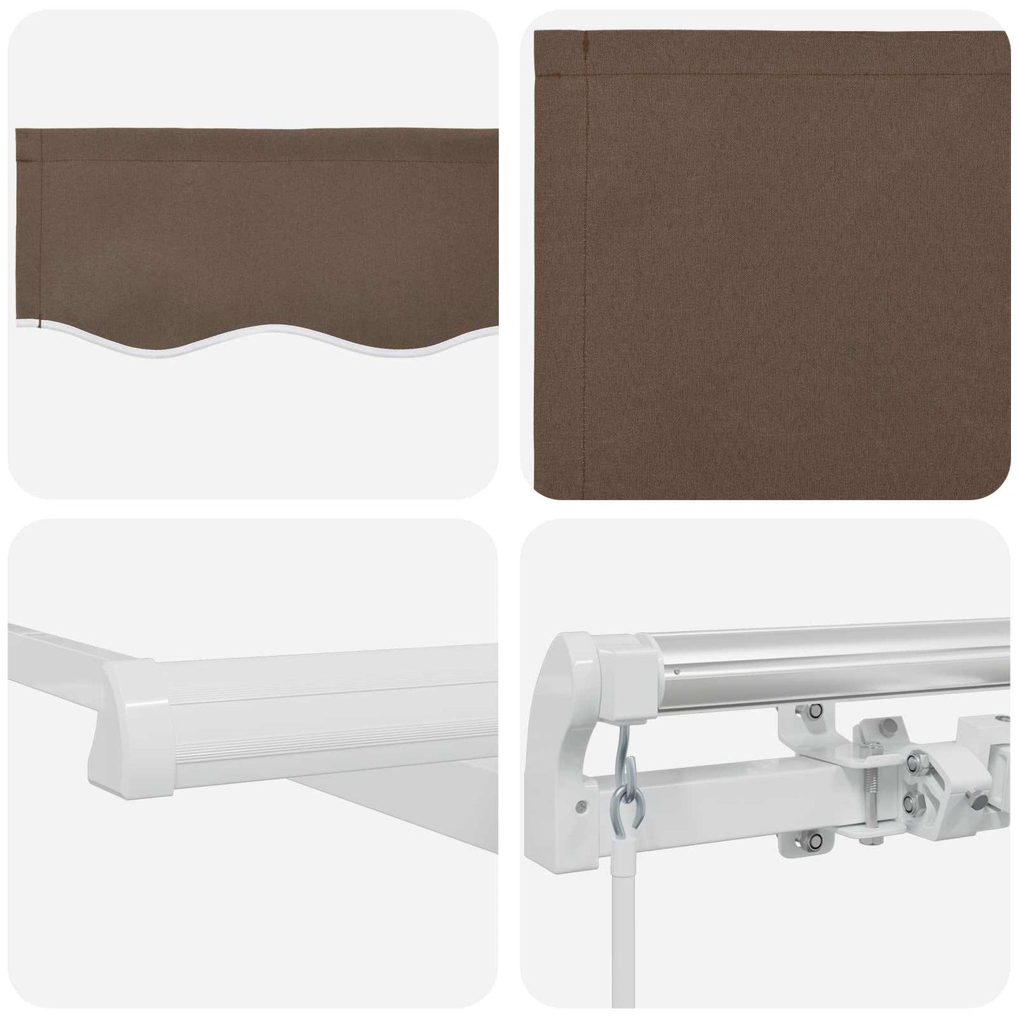 Retractable Awning Taupe 350 x 250 cm Polyester and Aluminium