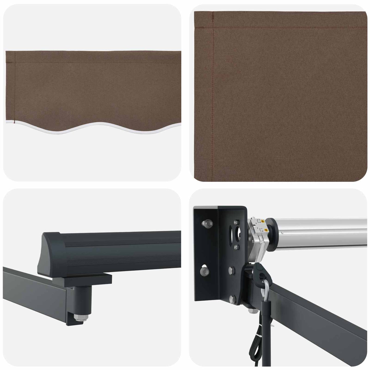 Electric Retractable Awning Taupe 3.5 x 2.5 m