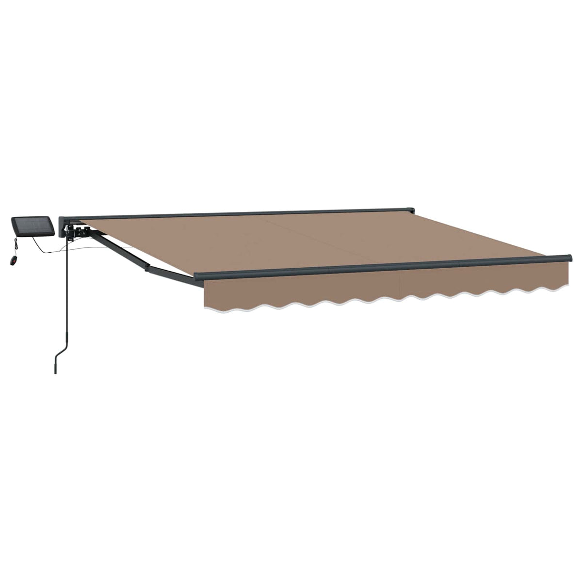 Manual Awning with Solar LED 3.5 x 2.5 m Taupe 100% Polyester