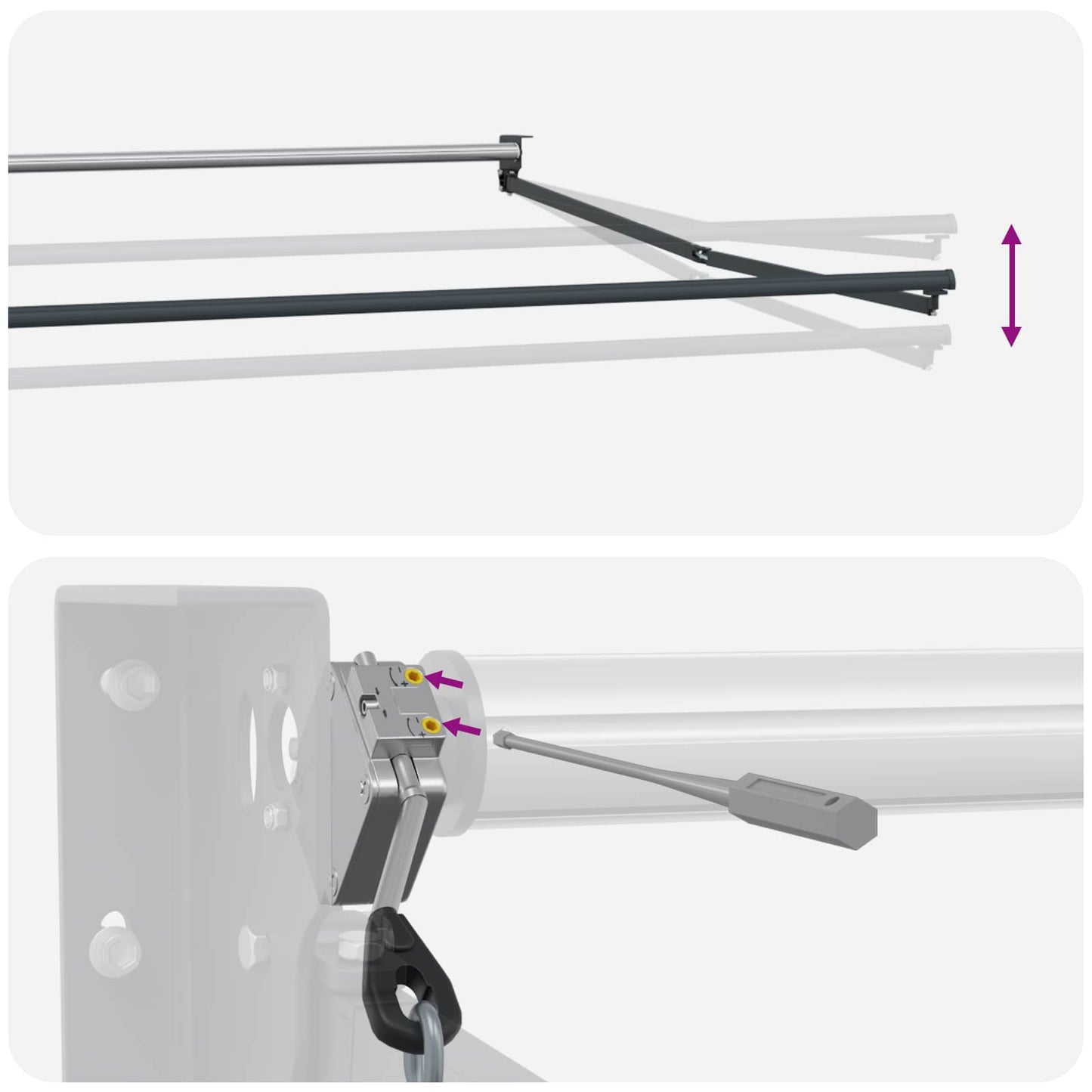 Electric Retractable Awning Light Grey and White 4 x 3 m