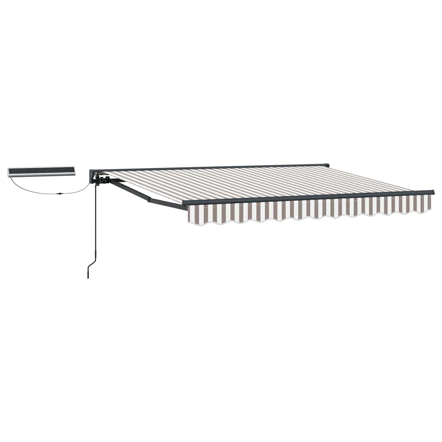 Electric Retractable Awning Light Grey and White 4 x 3 m