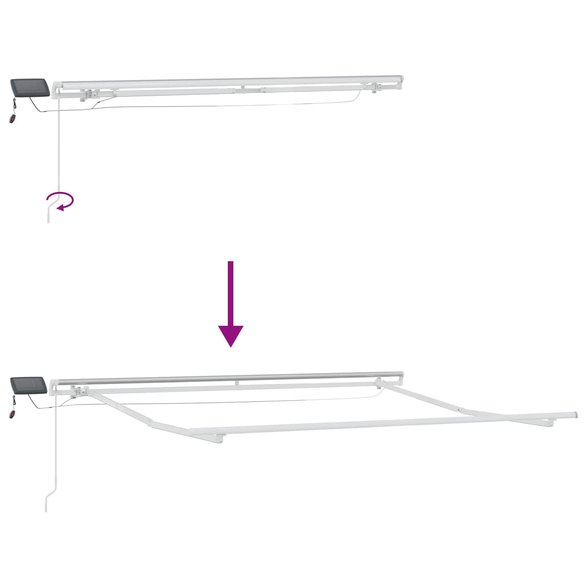 Manual Awning with Solar LED 4 x 3.5 m Sand 100% Polyester