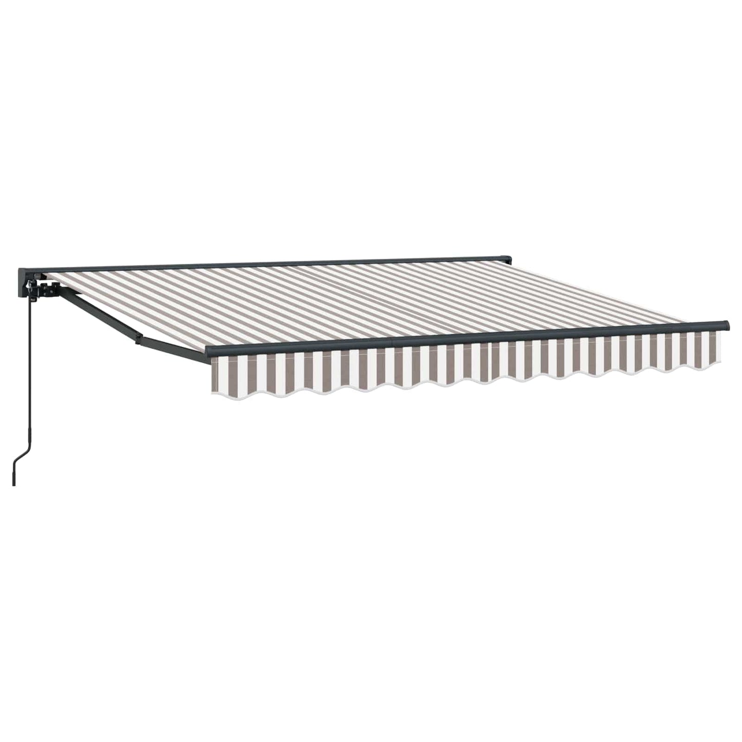 Manual Retractable Awning Light Grey and White 4 x 3.5 m