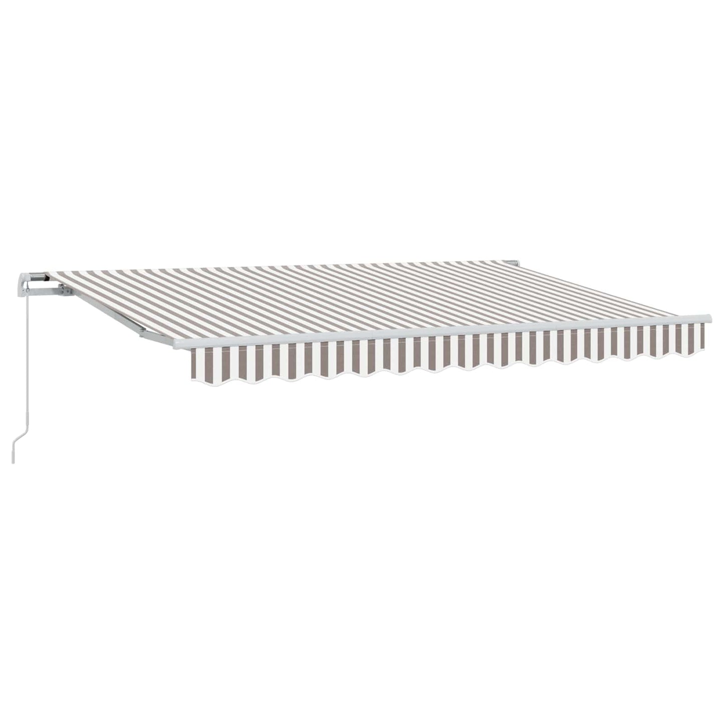 Retractable Awning Light Grey and White 450 x 350 cm