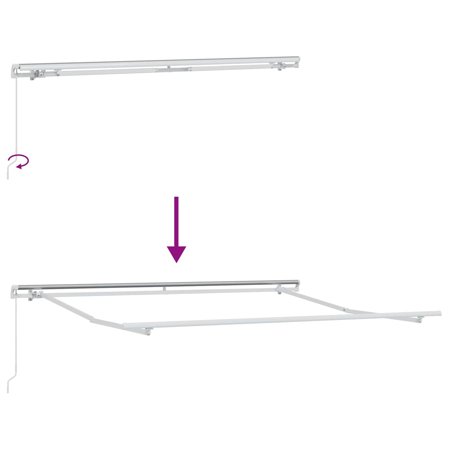 Retractable Awning Light Grey and White 450 x 350 cm