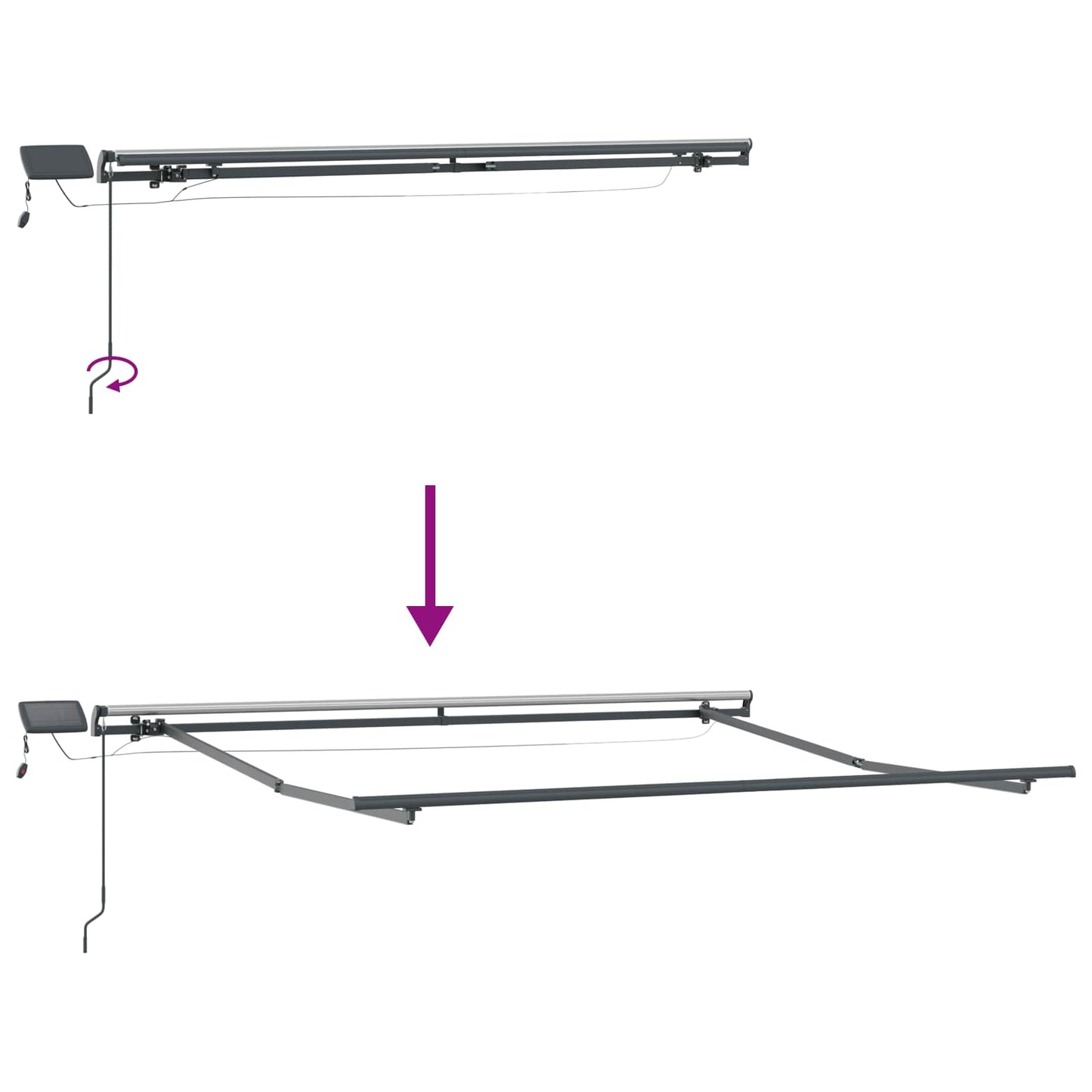 Retractable Awning Sand 450 x 350 cm Fabric and Aluminium