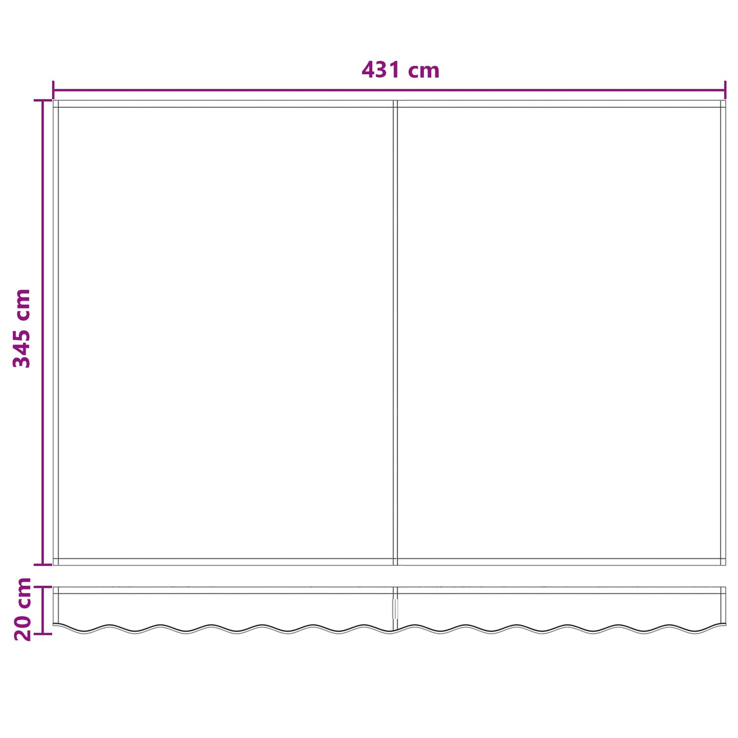 Retractable Awning Sand 450 x 350 cm Fabric and Aluminium