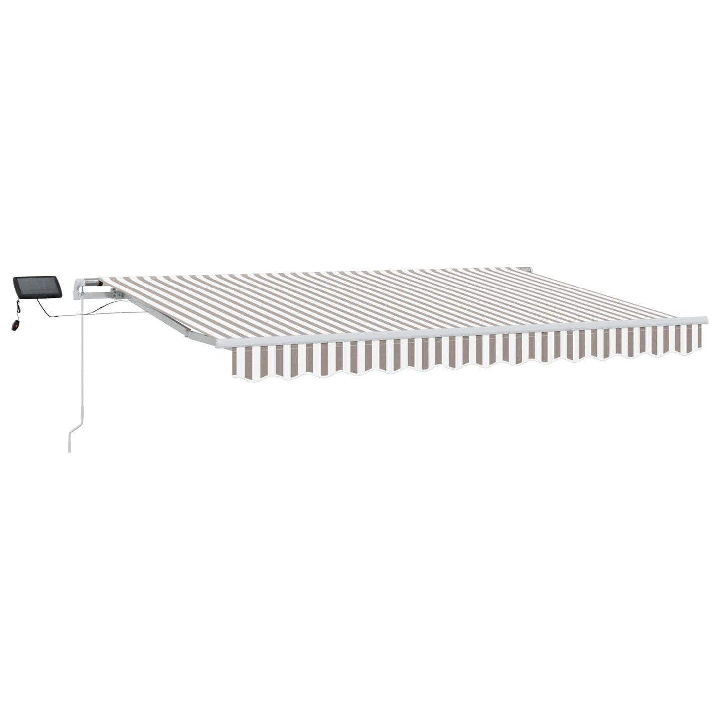 Retractable Awning Light Grey and White 500 x 300 cm