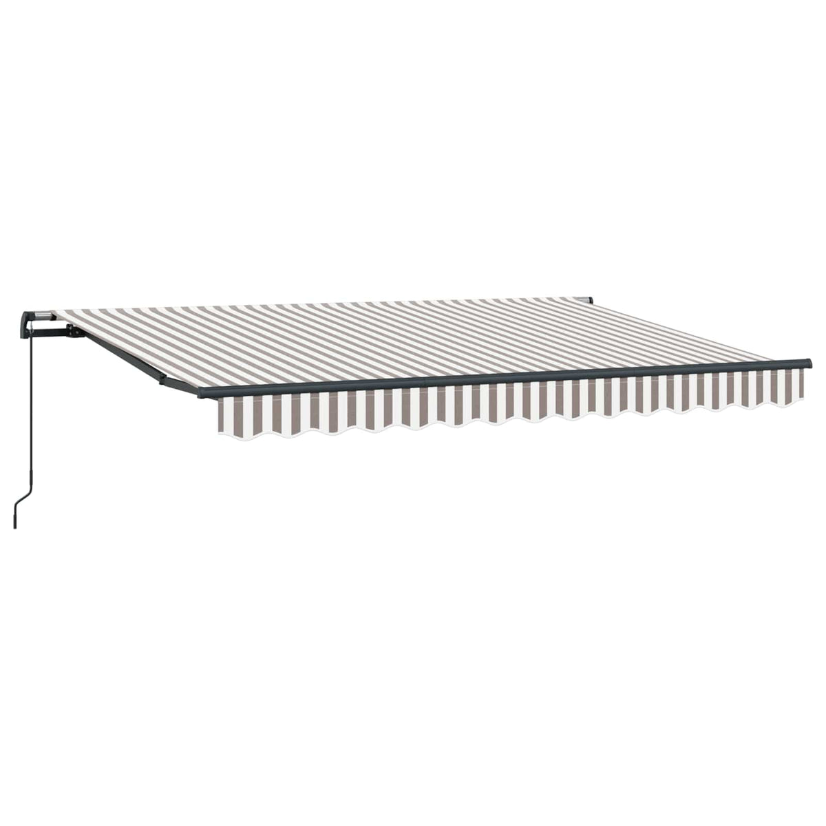 Manual Awning 5 x 3 m Light Grey and White Stripe