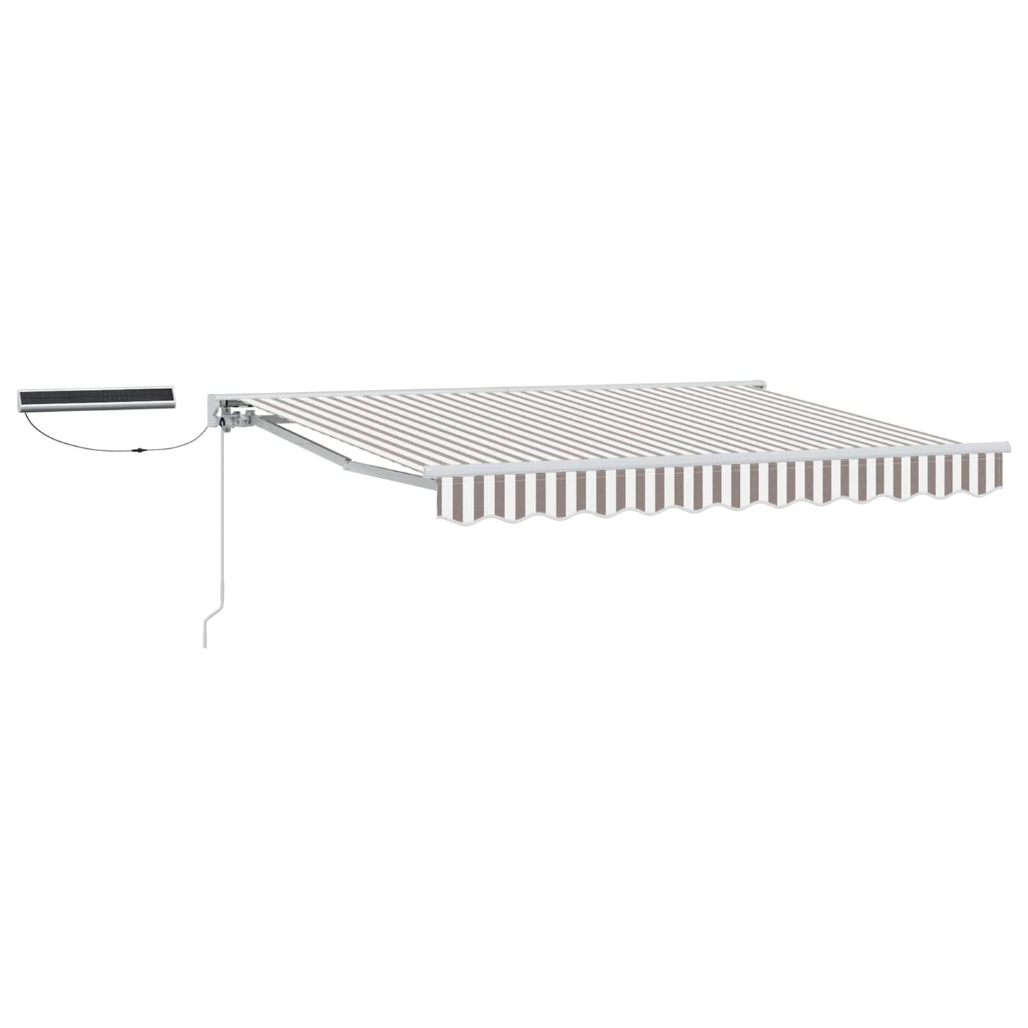Electric Retractable Awning Light Grey and White 5 x 3 m