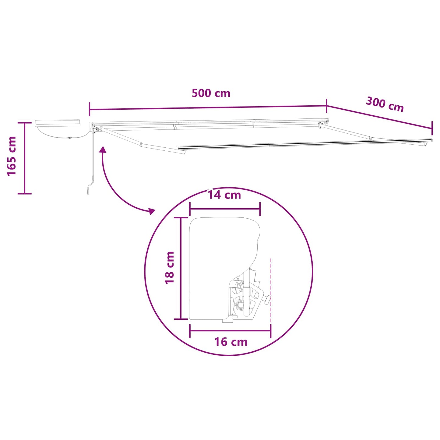 Electric Retractable Awning Light Grey and White 5 x 3 m