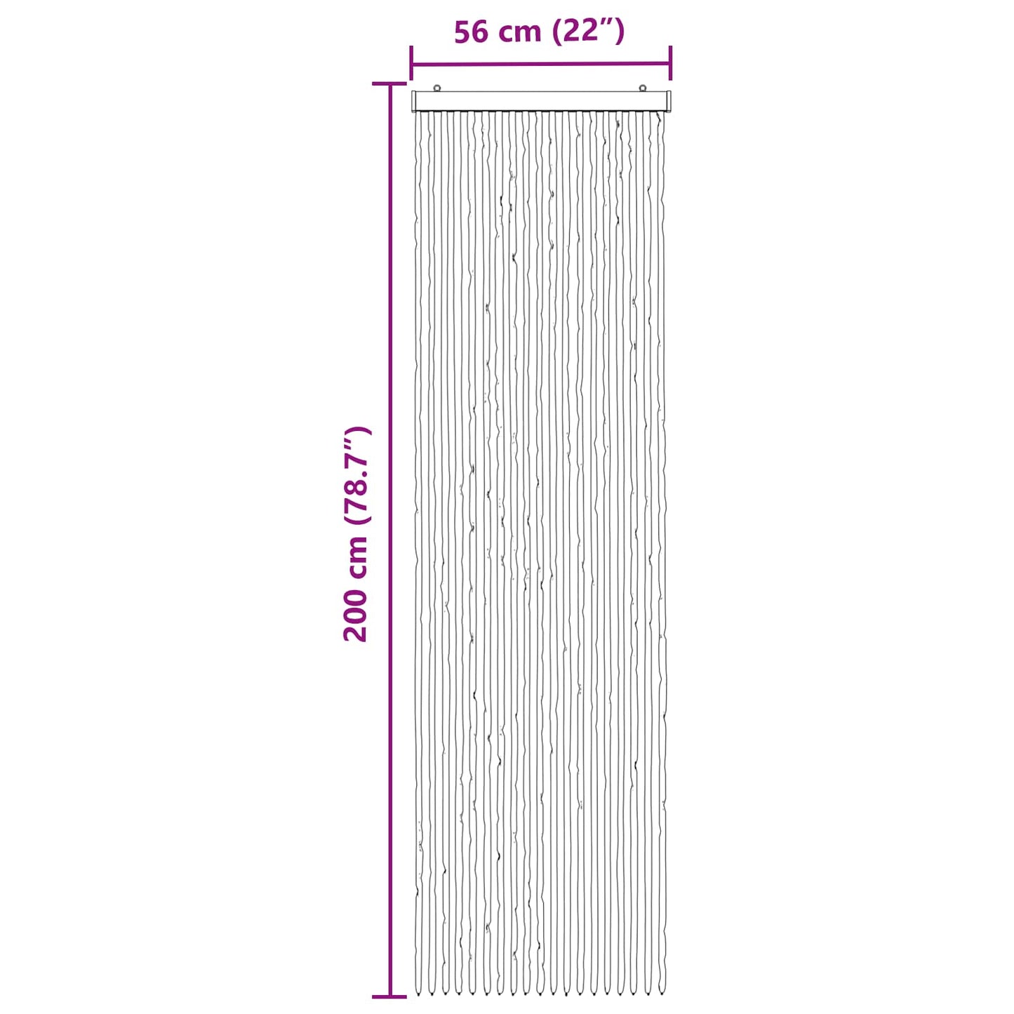 Insect Curtain Chenille Light Grey and White 56 x 200 cm