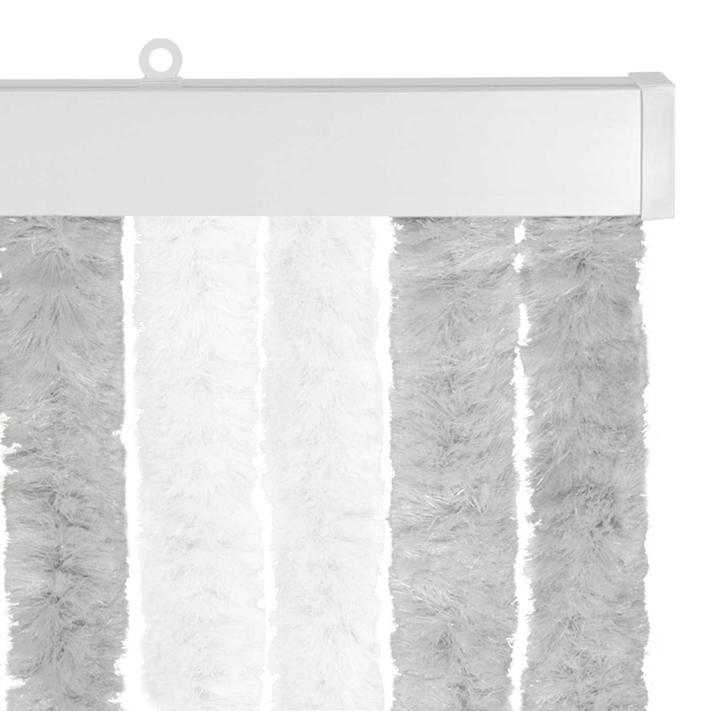 Insect Curtain Chenille Light Grey and White 90 x 200 cm