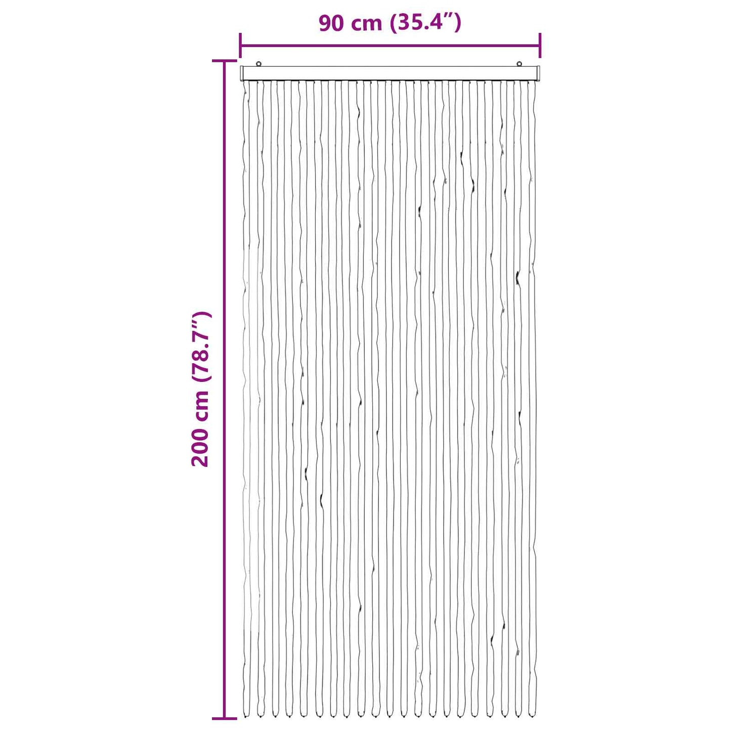 Insect Curtain Chenille Light Grey and White 90 x 200 cm