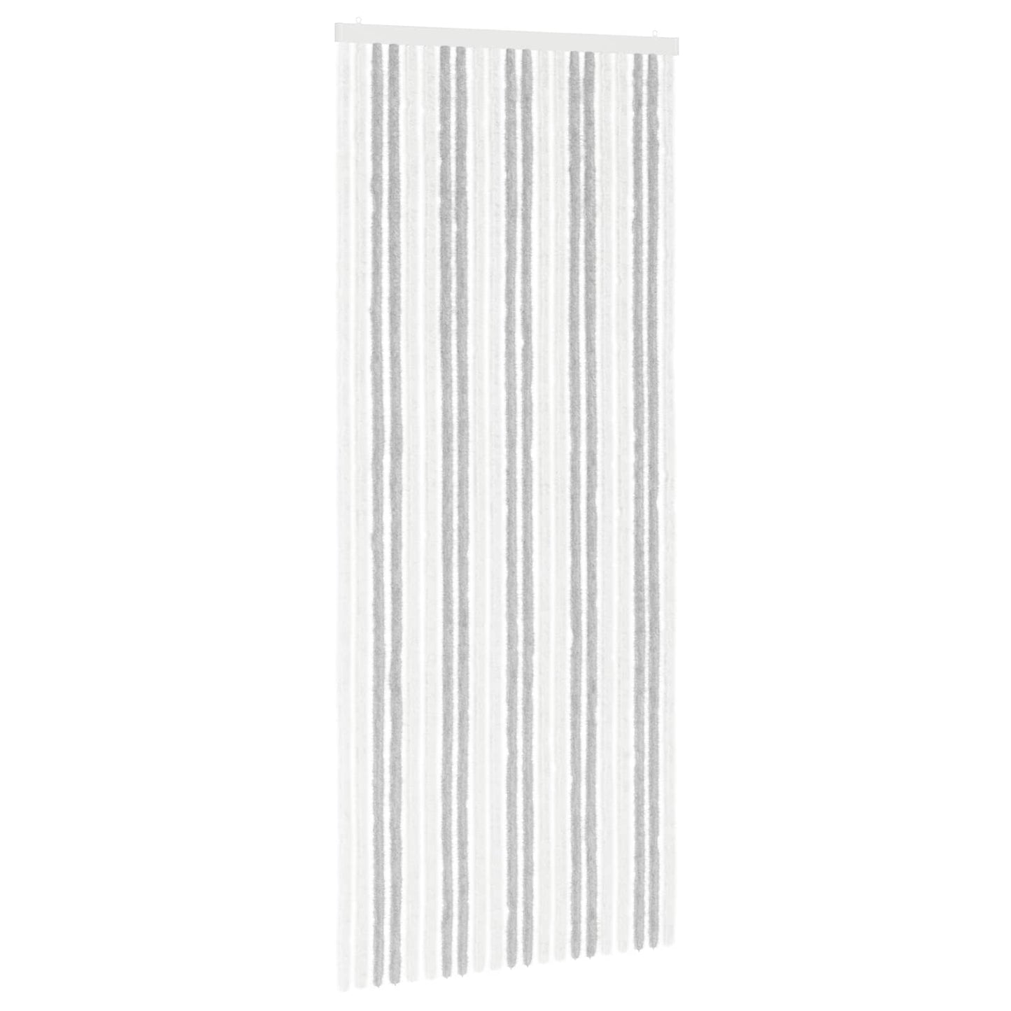 Insect Curtain Chenille Light Grey and White 90 x 220 cm