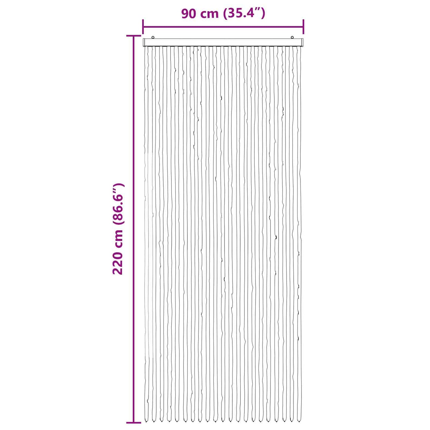 Insect Curtain Chenille Light Grey and White 90 x 220 cm