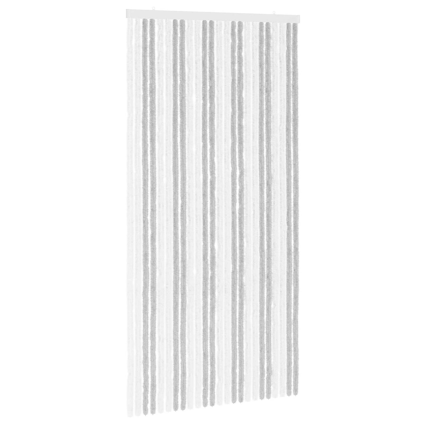 Insect Curtain Chenille Light Grey and White 100 x 200 cm