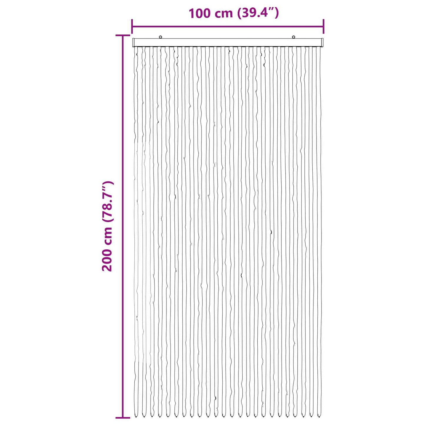 Insect Curtain Chenille Light Grey and White 100 x 200 cm