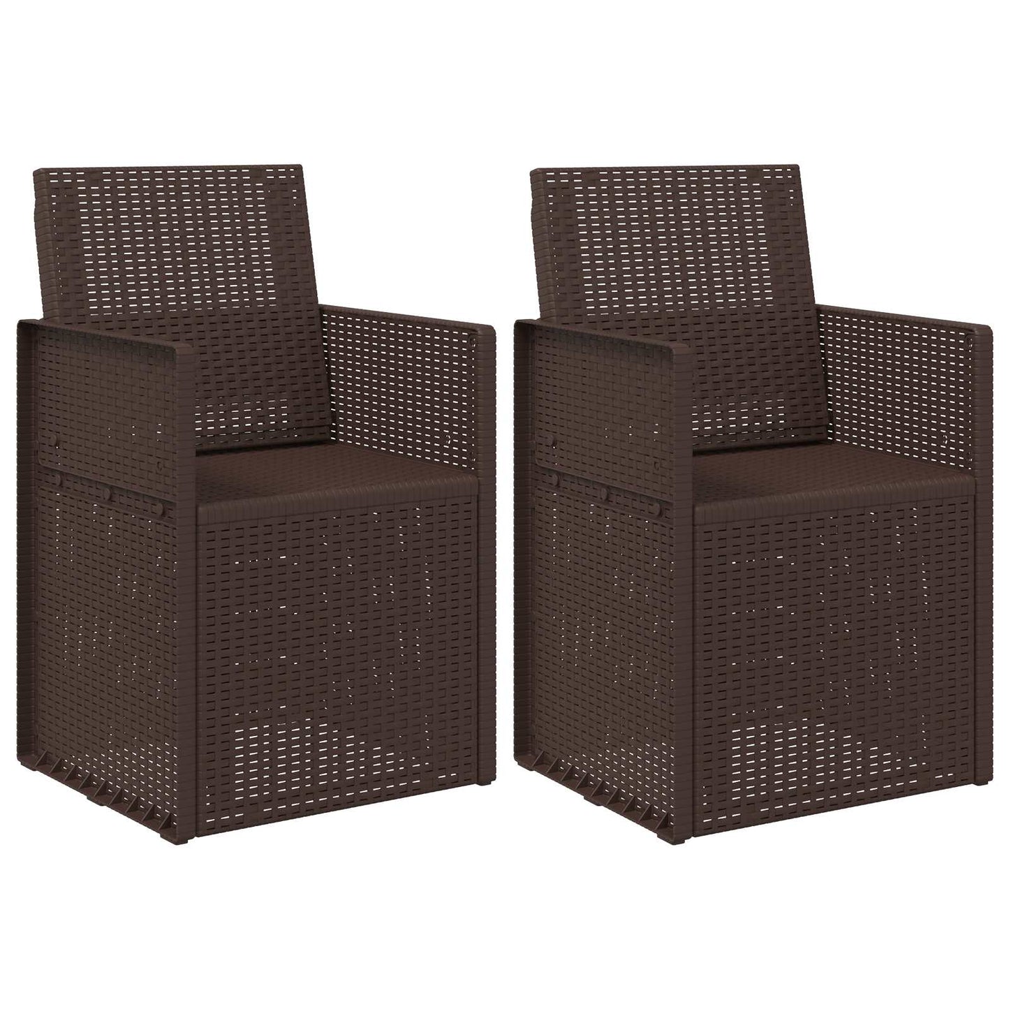 Garden Dining Chairs 2 pcs Brown PP