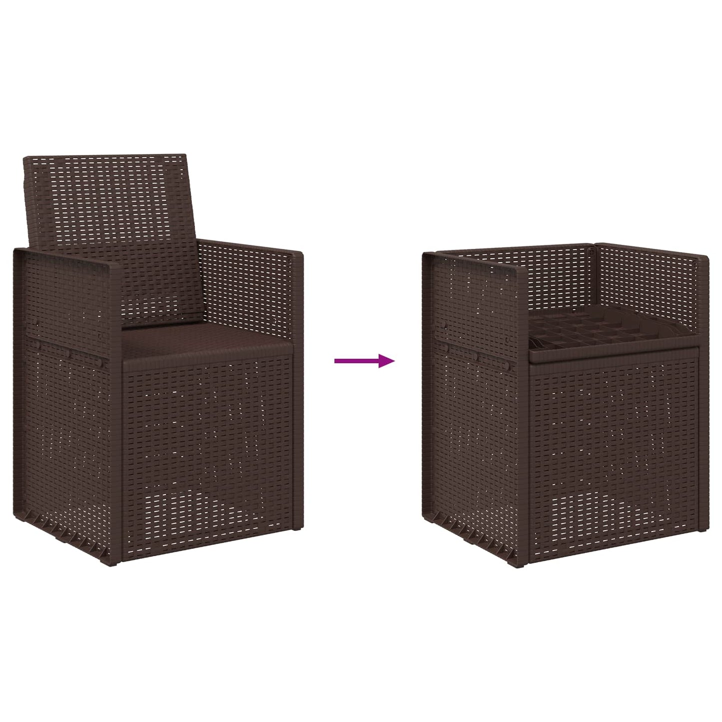 Garden Dining Chairs 2 pcs Brown PP