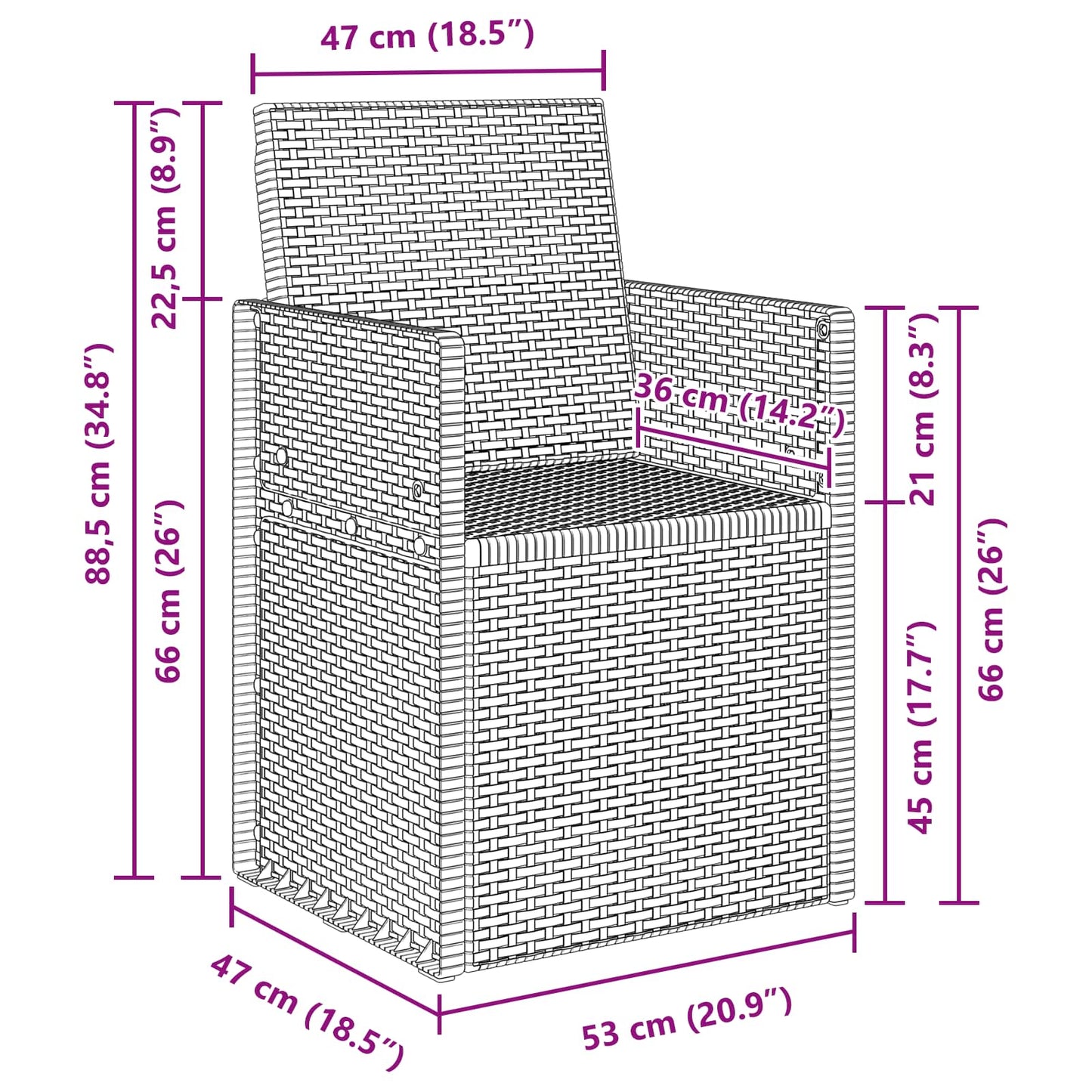 Garden Dining Chairs 2 pcs Light Grey PP